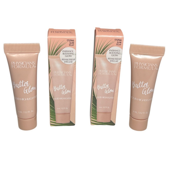 2 x Physicians Formula Butter Glow Liquid Highlighter New! Sealed Travel Size - Picture 2 of 5